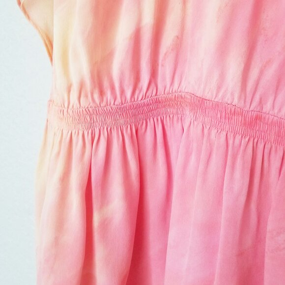 Gypsy 05 100% Silk Flutter Mini Dress Sunset Ombre Fairy Romantic Coquette Beach - Picture 15 of 16